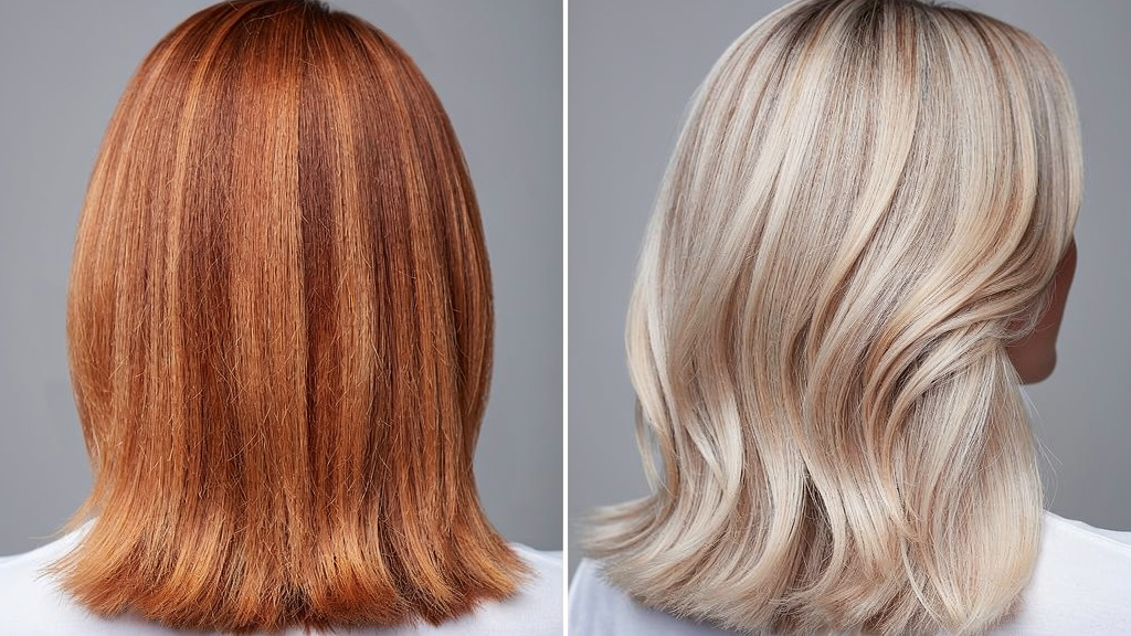 Brassy blonde hair corrected to cool dimensional blonde